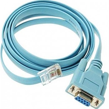 Blue 1.8m DB 9Pin RS232 Serial To RJ45 CAT5 Ethernet Adapter LAN Console  Cable 